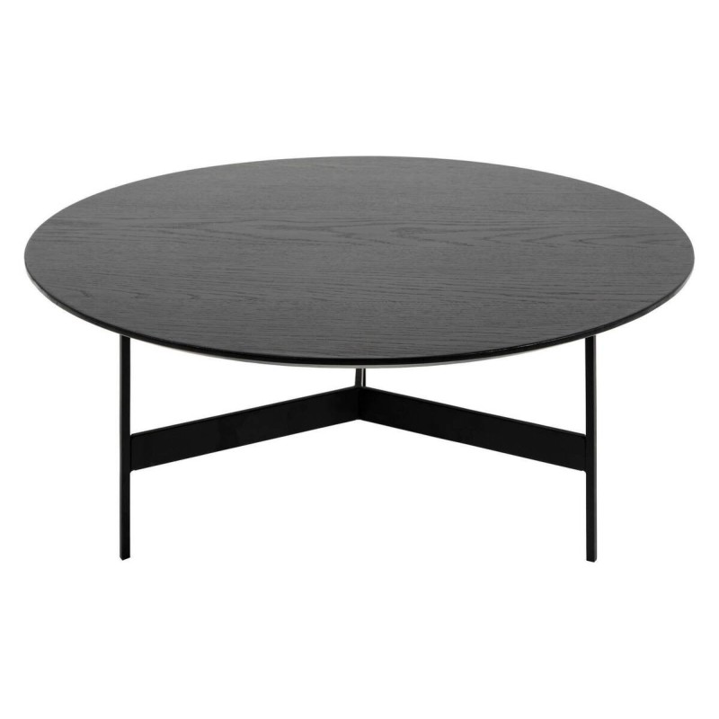 Mesa de centro redonda negra 80x33cm
