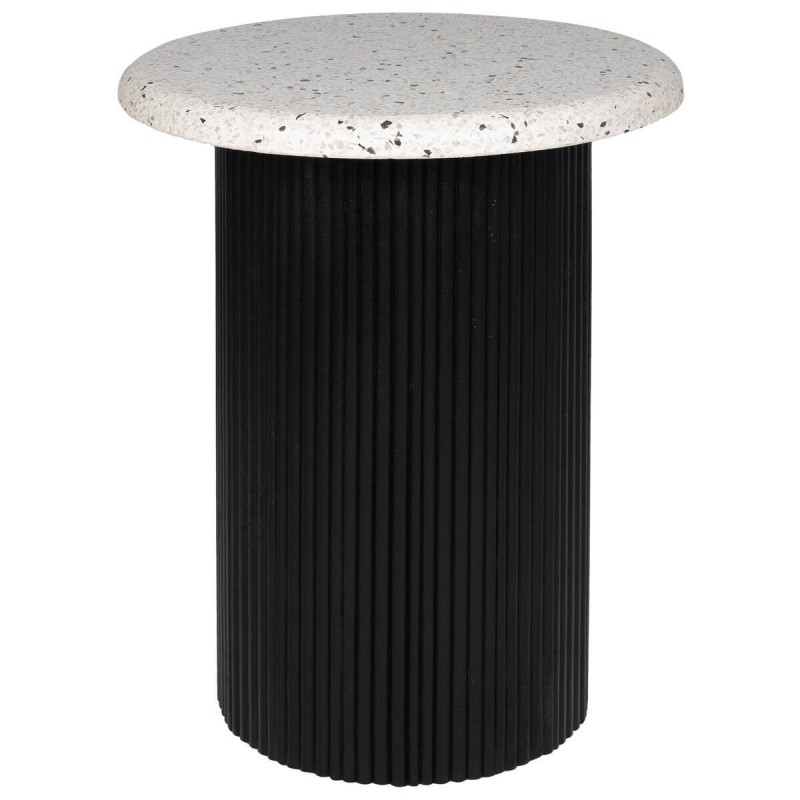 MESA DE AUXILIAR DE MADERA NEGRO Y TERRAZO 46x56cm
