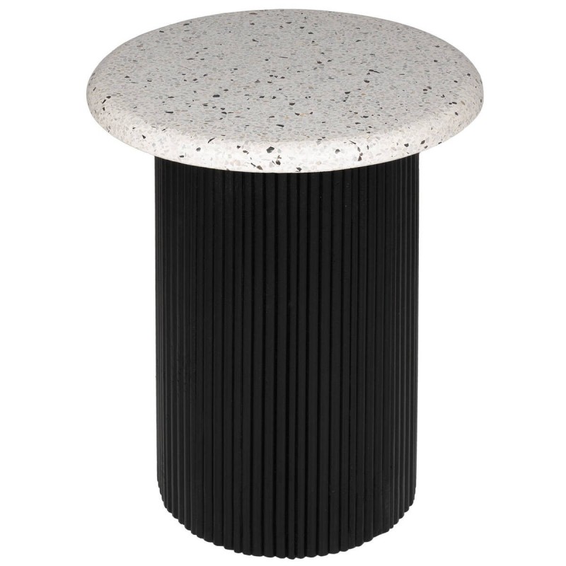 MESA DE AUXILIAR DE MADERA NEGRO Y TERRAZO 46x56cm
