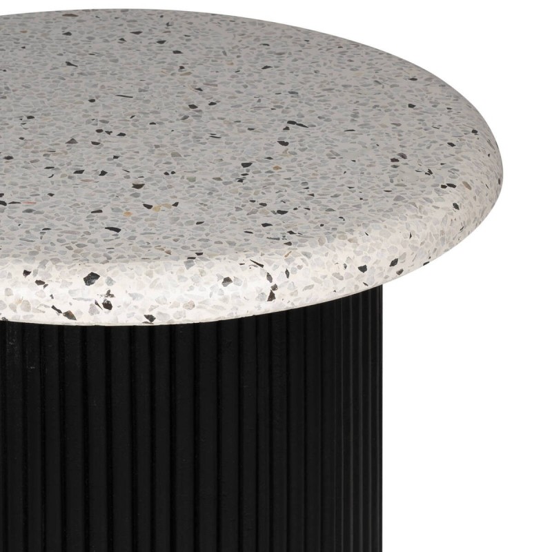 MESA DE AUXILIAR DE MADERA NEGRO Y TERRAZO 46x56cm