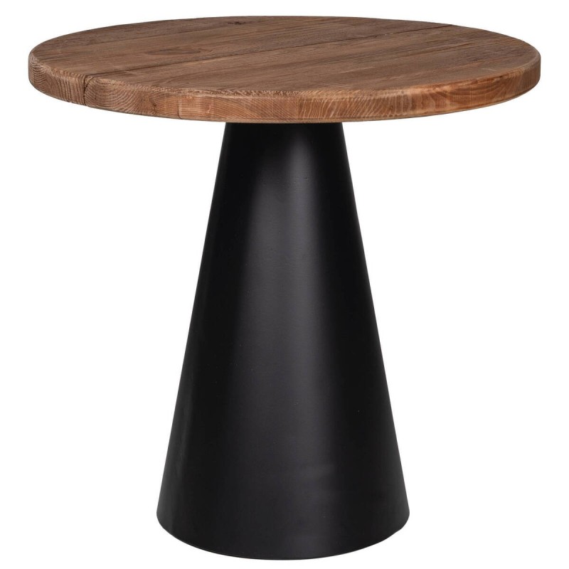 MESA DE RINCÓN DE PINO RECICLADO Y BASE DE HIERRO 50x50x48cm