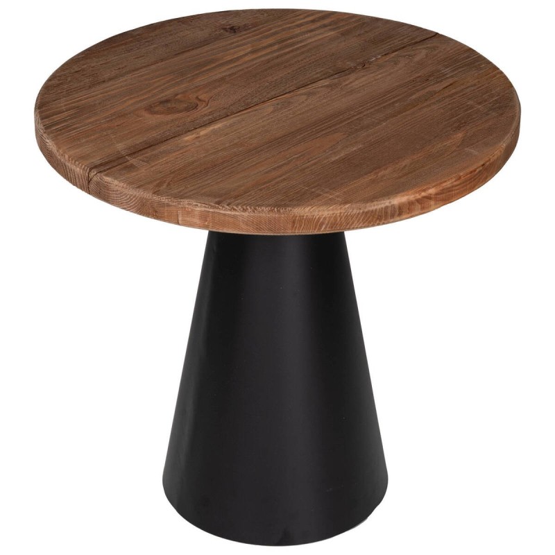 MESA DE RINCÓN DE PINO RECICLADO Y BASE DE HIERRO 50x50x48cm