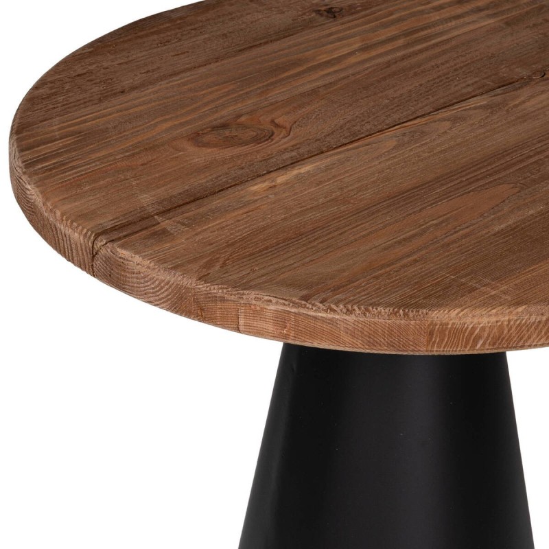 MESA DE RINCÓN DE PINO RECICLADO Y BASE DE HIERRO 50x50x48cm