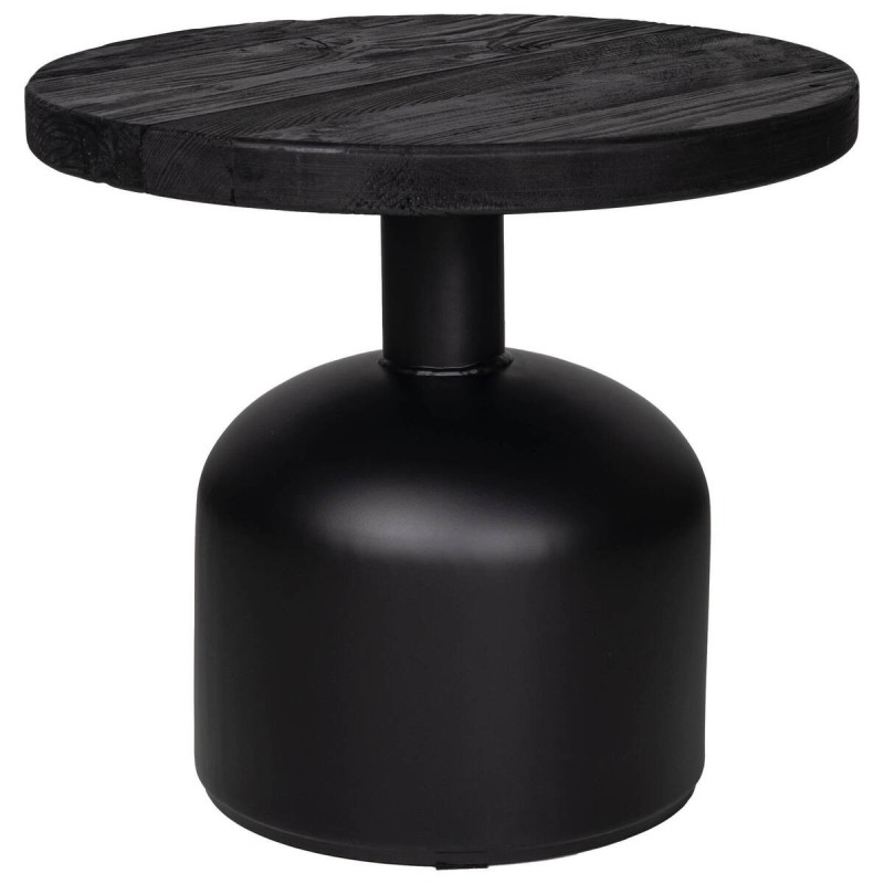 MESA DE RINCÓN DE MADERA DE PINO RECICLADO NEGRO 50x50x45cm