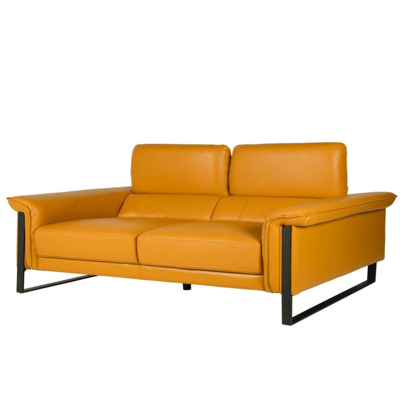 SOFÁ 3 PLAZAS COLOR MANDARINA - BASE DE HIERRO 208x105x90cm