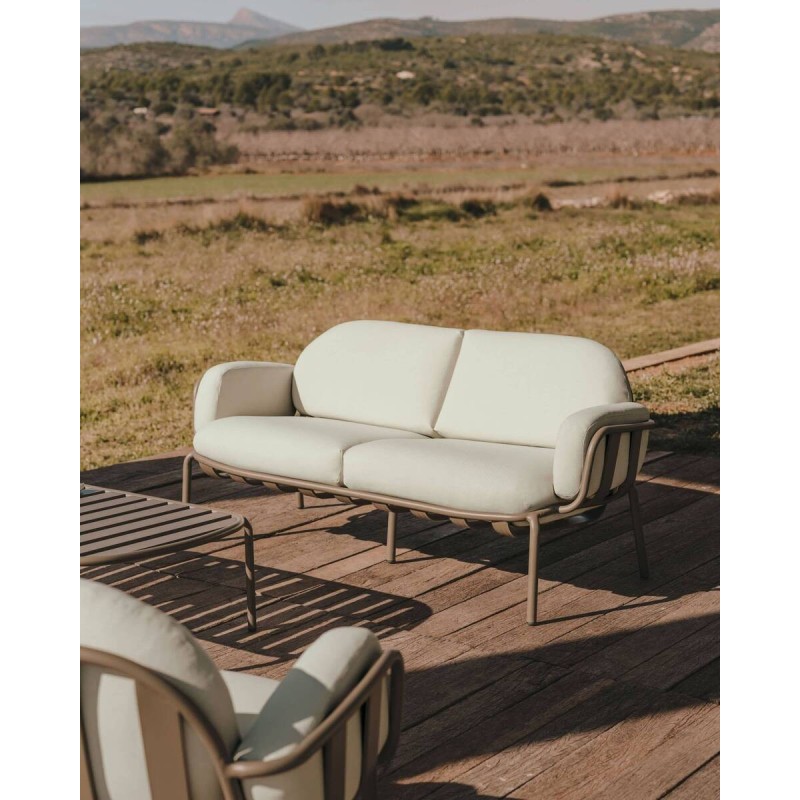 Sofá 2 plazas de exterior Joncols de aluminio con acabado pintado gris 165 cm