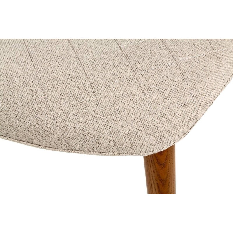 SILLA DE COMEDOR TAPIZADO BEIGE – PATAS NOGAL (52x64x91cm)