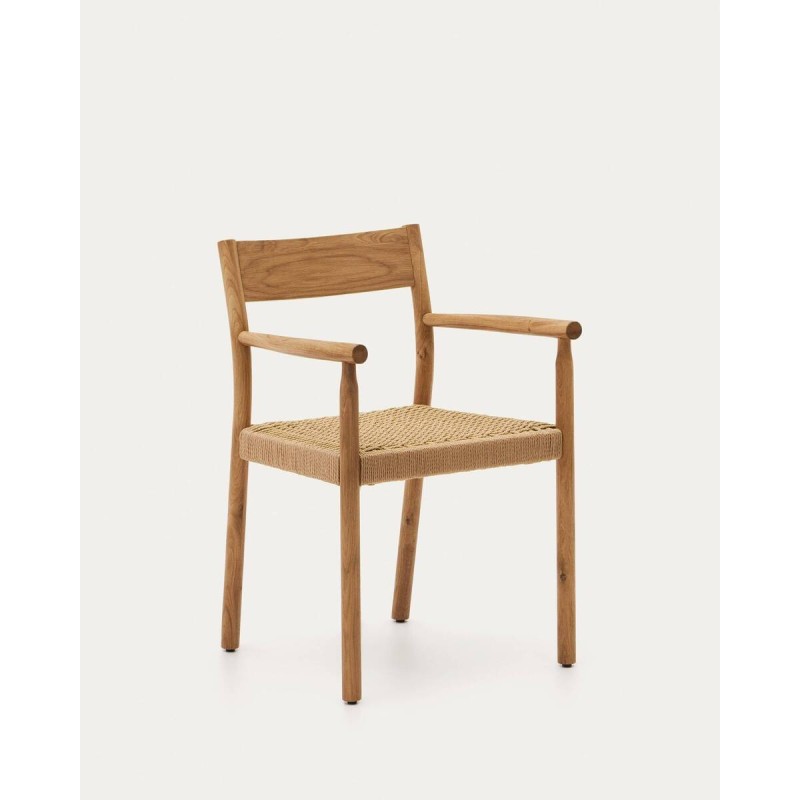SILLA YALIA DE MADERA DE ROBLE NATURAL Y ASIENTO DE CUERDA 54x54x82cm