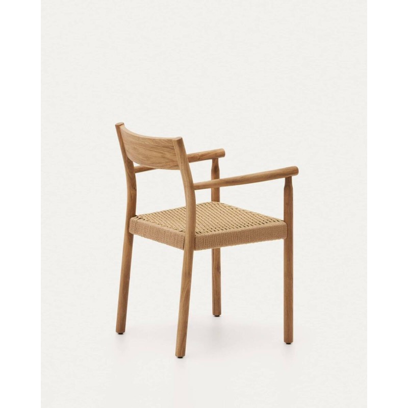 SILLA YALIA DE MADERA DE ROBLE NATURAL Y ASIENTO DE CUERDA 54x54x82cm