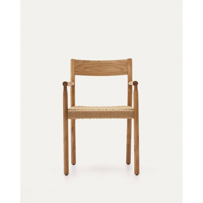 SILLA YALIA DE MADERA DE ROBLE NATURAL Y ASIENTO DE CUERDA 54x54x82cm