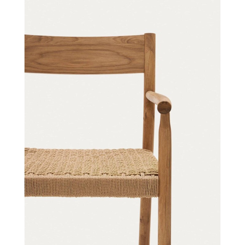 SILLA YALIA DE MADERA DE ROBLE NATURAL Y ASIENTO DE CUERDA 54x54x82cm