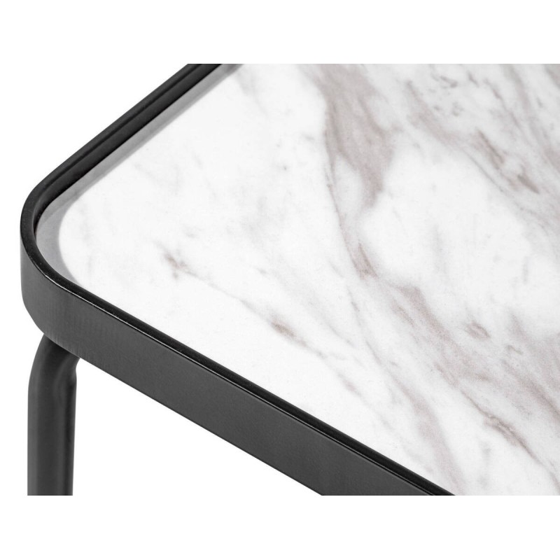 Mesa de centro negro mate tapa cerámica 90x90cm