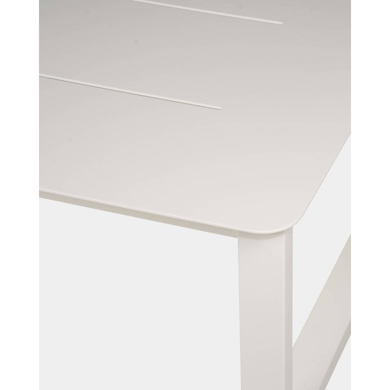 Mesa de centro nappa de aluminio blanco 110x60x34cm