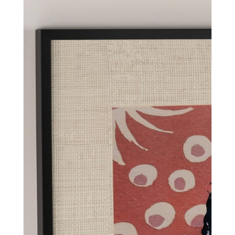 Cuadro con jarra floral en tonos rojos 100x100cm