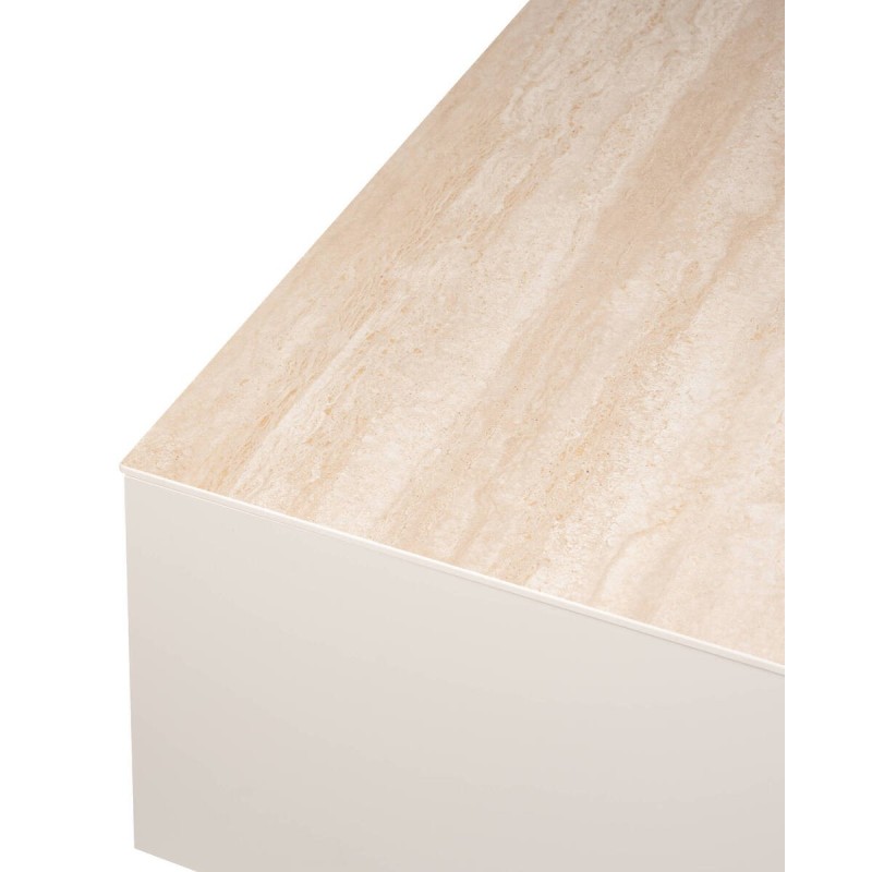 Mesa de centro montana de tapa de cerámica con revistero de teca 150x80x35cm