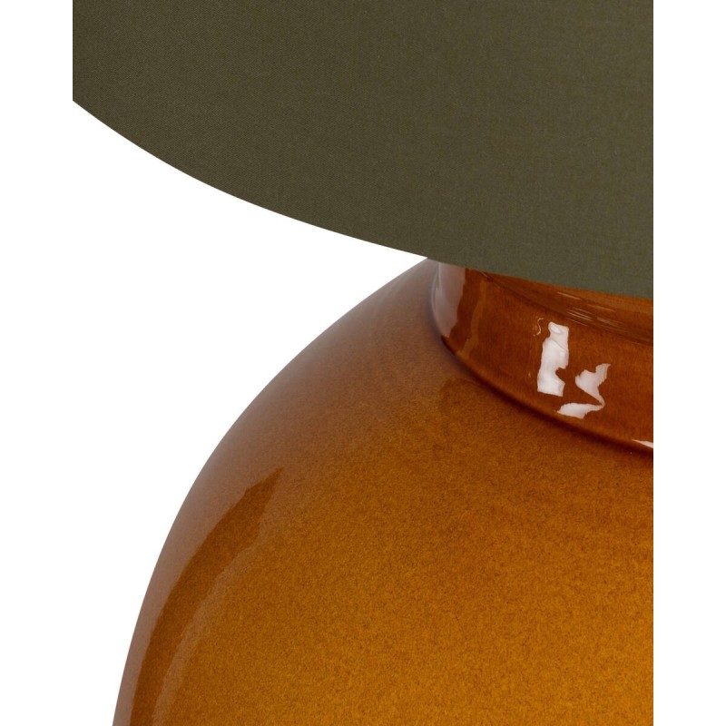 Lámpara de sobremesa clemen de cerámica esmaltada y pantalla oliva 42x80cm