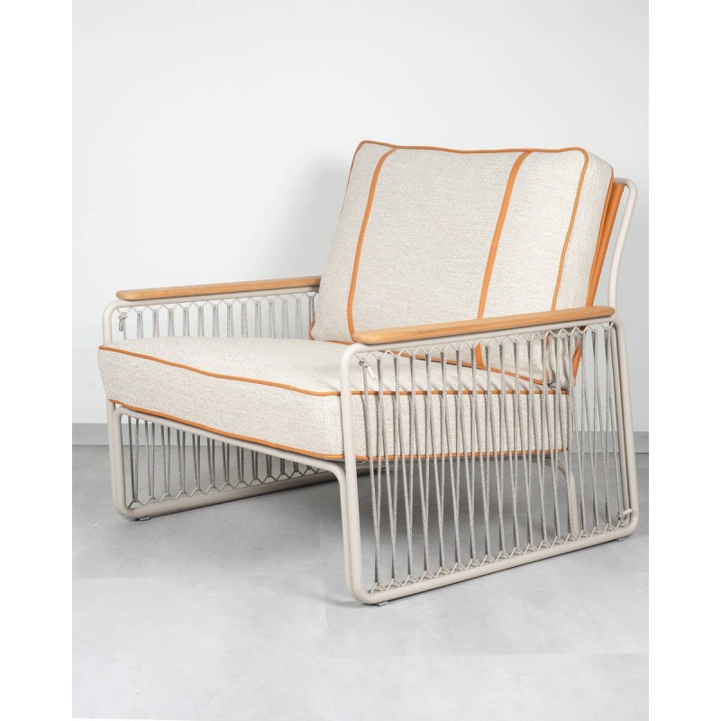 Butaca exterior Arena en acero y cuerda de olefina