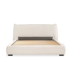 Cama Milan tapizada beige para colchón 150x200cm