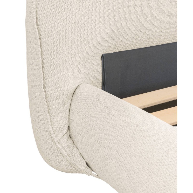 Cama Milan tapizada beige para colchón 150x200cm