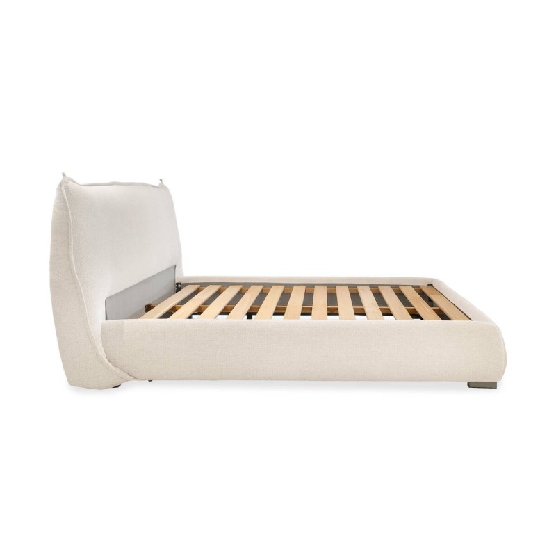 Cama Milan tapizada beige para colchón 150x200cm