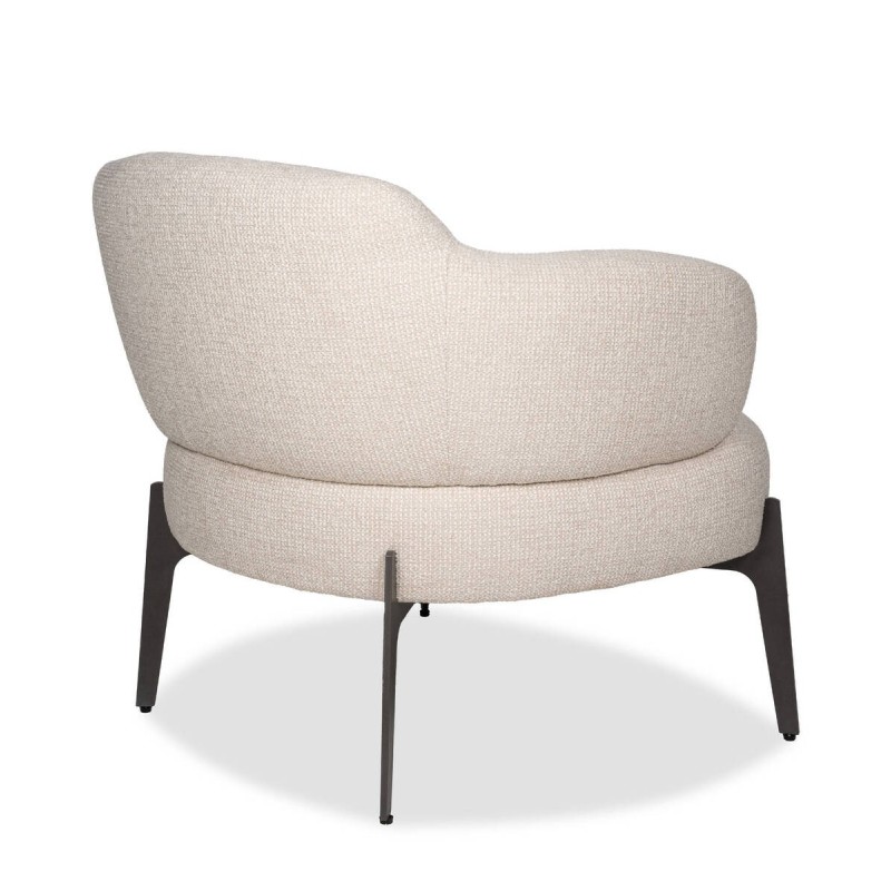 Sillón Milán beige con patas de metal gris 80x76x75cm