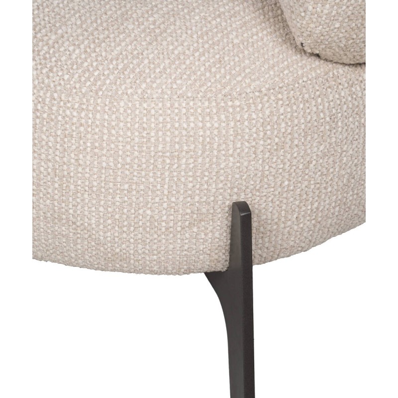 Sillón Milán beige con patas de metal gris 80x76x75cm
