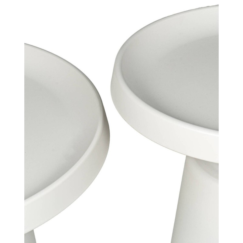 Set Eira de mesas de centro redondas de metal pintado en blanco