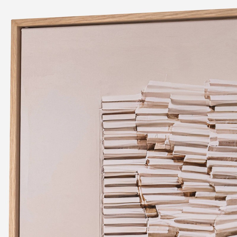 Lienzo Abstracto con Grieta Dorada 120x140 cm Marco Roble