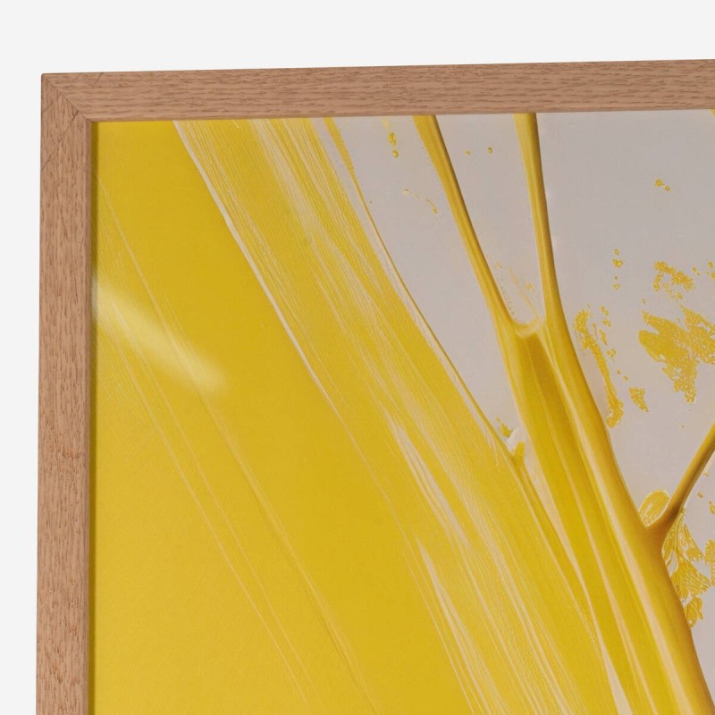 Cuadro Abstracto Amarillo 100x150 cm con Cristal Templado