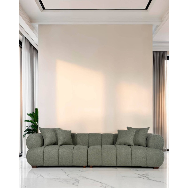 Sofá wave verde oliva 4 plazas 283x96x67 cm