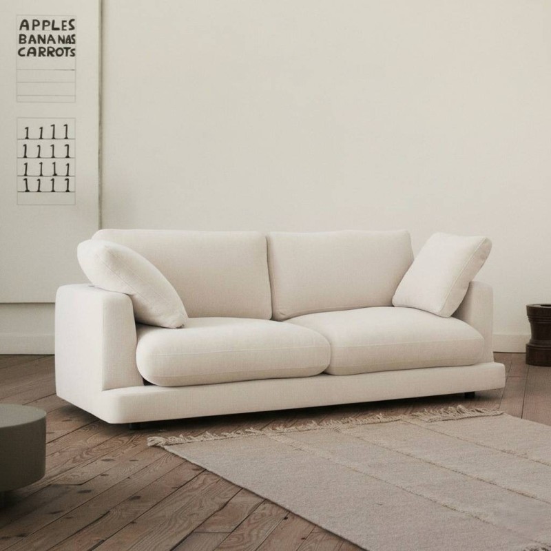 Sofá Gala 3 plazas de chenilla beige FSC Mix Credit 210 cm