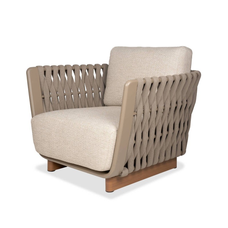 Sillón marrakech de exterior de aluminio taupe 92x93x80 cm