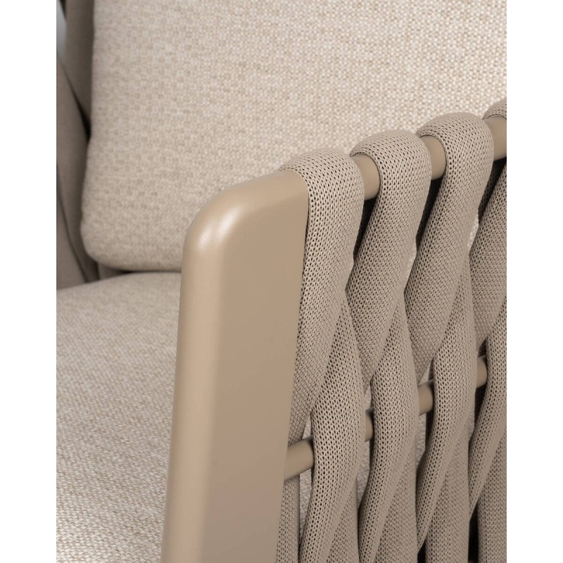Sillón marrakech de exterior de aluminio taupe 92x93x80 cm