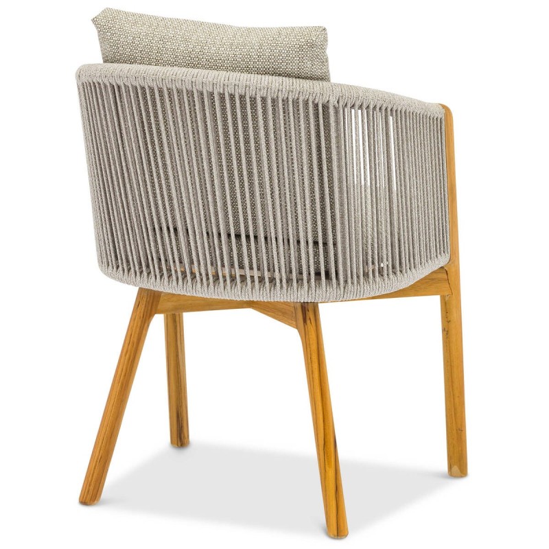 SILLA DE EXTERIOR HAVEN DE TECA Y CUERDA ARENA 58x66x85cm