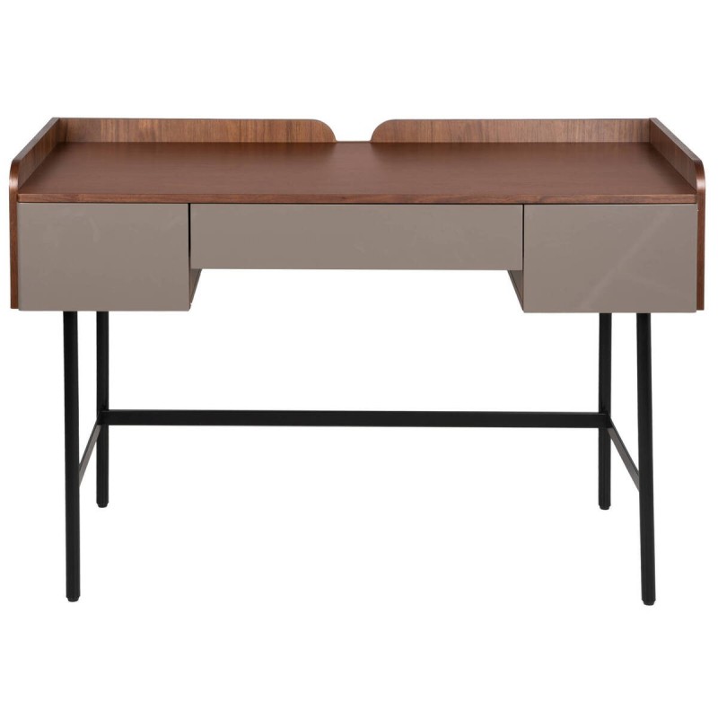 ESCRITORIO DE CHAPA DE NOGAL Y LACADO PIEDRA 120x55x81cm