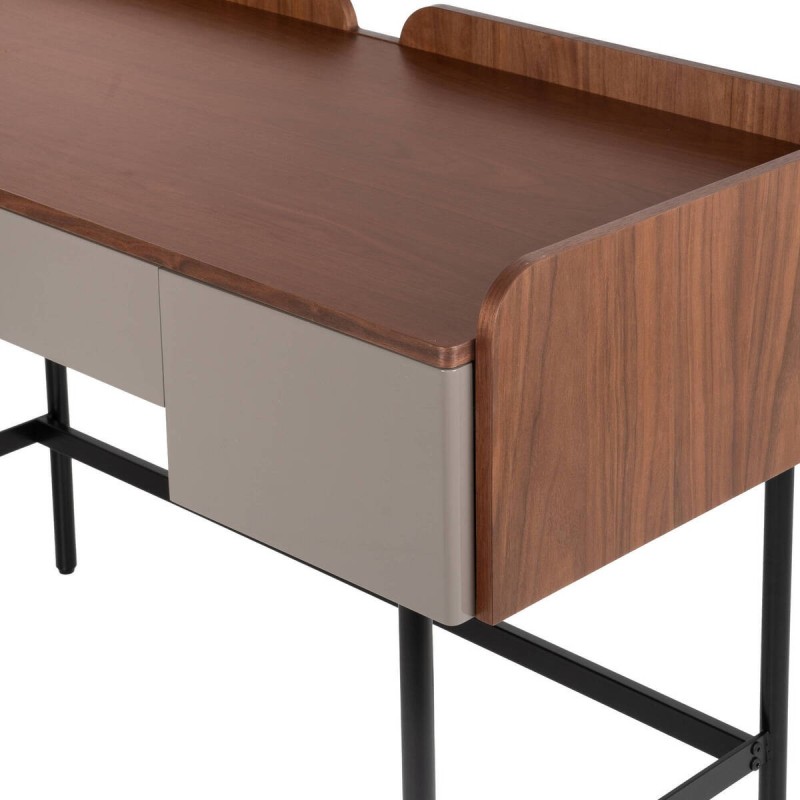 ESCRITORIO DE CHAPA DE NOGAL Y LACADO PIEDRA 120x55x81cm