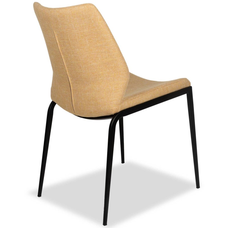 Silla elina textil amarillo con patas de metal negro 45x55x86cm