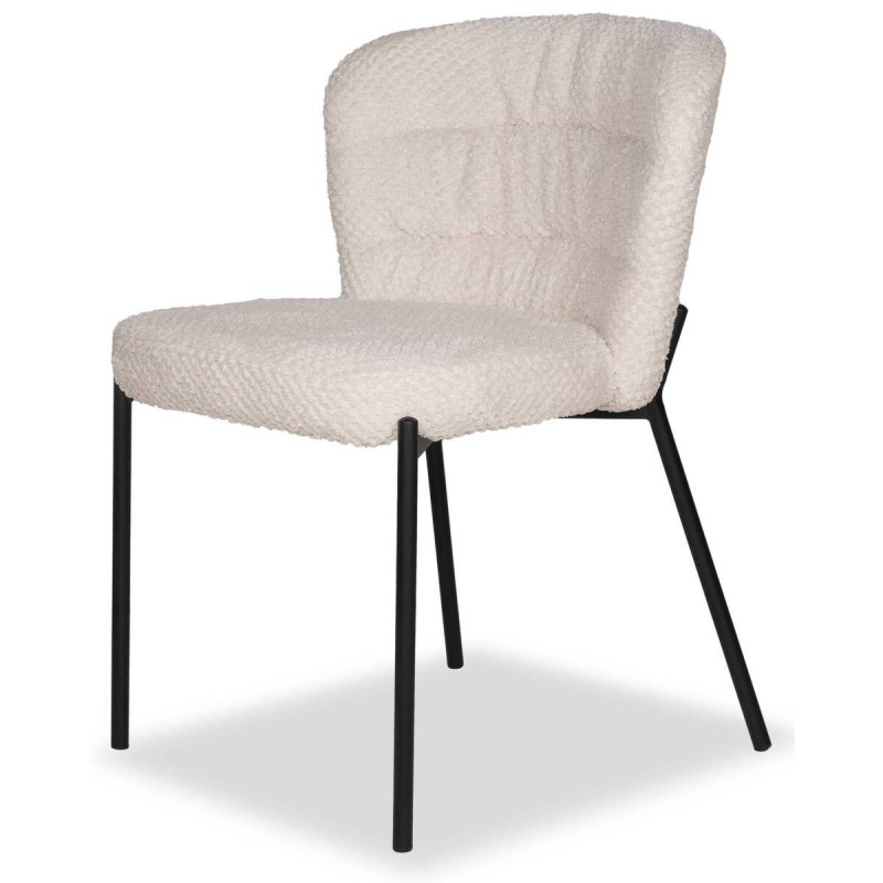 Silla vivaldi de borreguito blanco con patas de metal negro 54x70x68cm