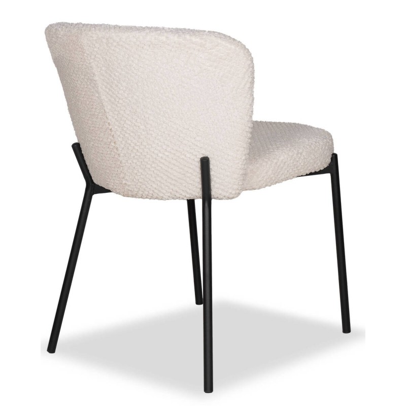 Silla vivaldi de borreguito blanco con patas de metal negro 54x70x68cm