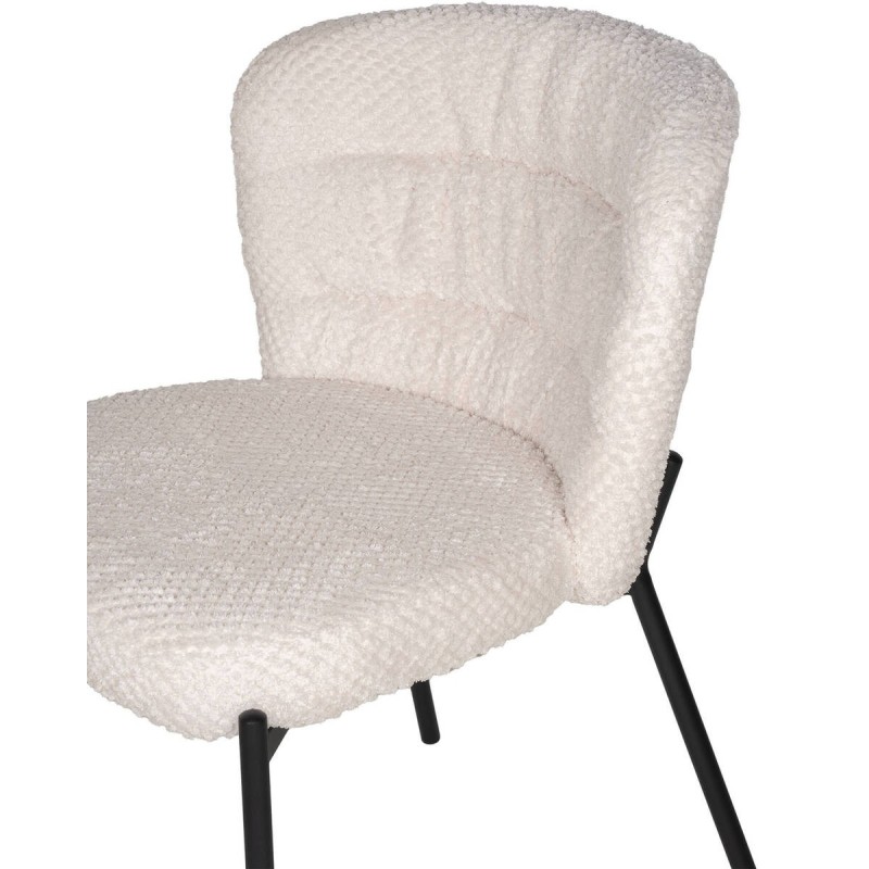 Silla vivaldi de borreguito blanco con patas de metal negro 54x70x68cm