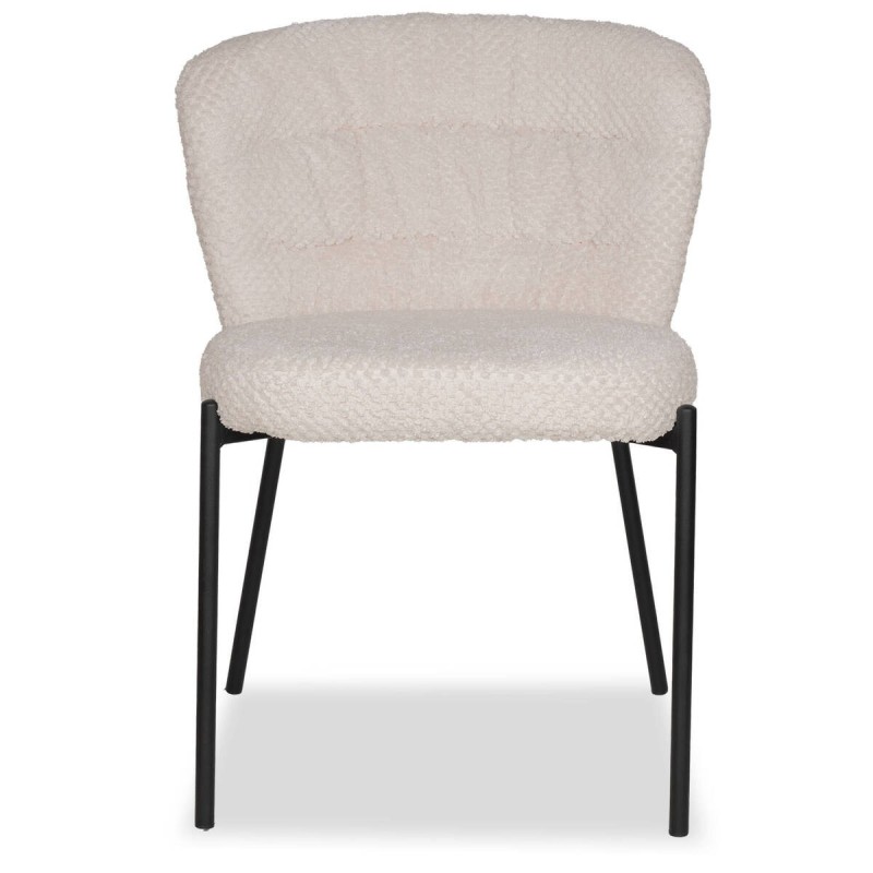 Silla vivaldi de borreguito blanco con patas de metal negro 54x70x68cm