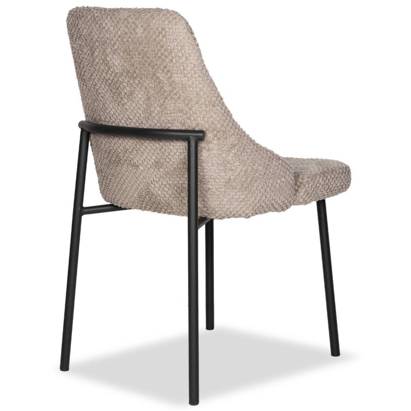 Silla lana de borreguito gris con patas de metal negro 50x55x86.5cm