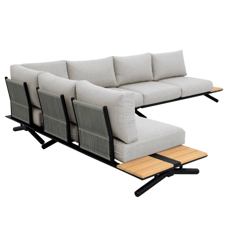 RINCONERA PICOS DE ALUMINIO Y MADERA DE TECA 320x247x80cm