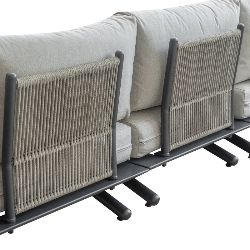 RINCONERA PICOS DE ALUMINIO Y MADERA DE TECA 320x247x80cm