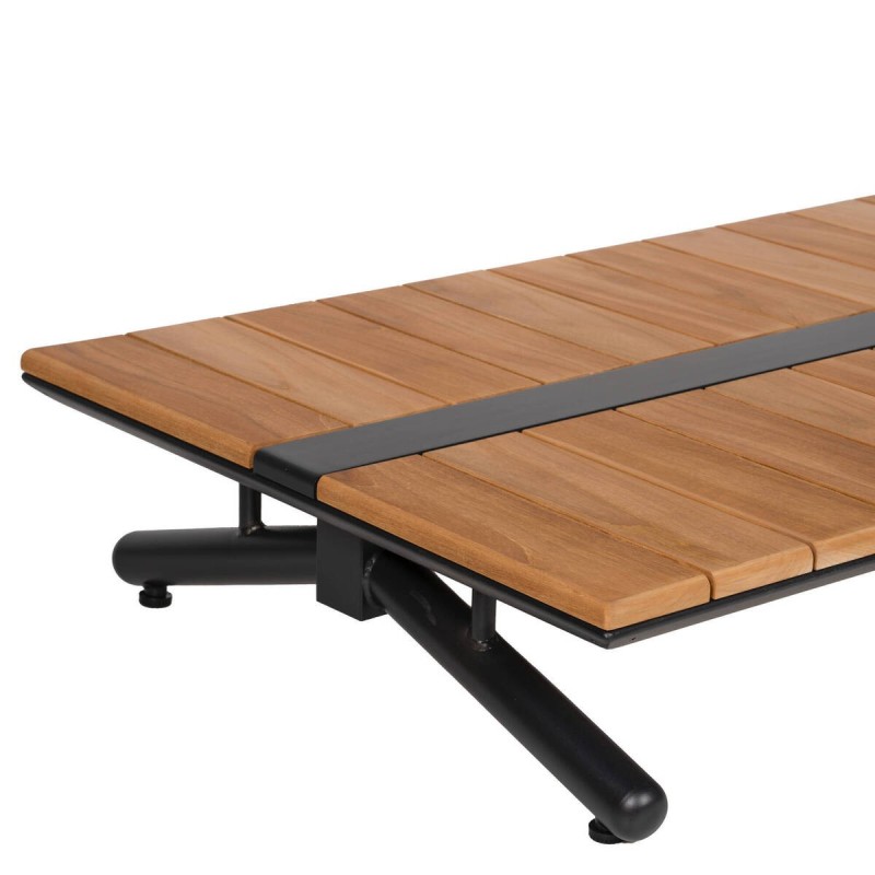Mesa picos de centro de madera de teca y aluminio 125x75x23cm