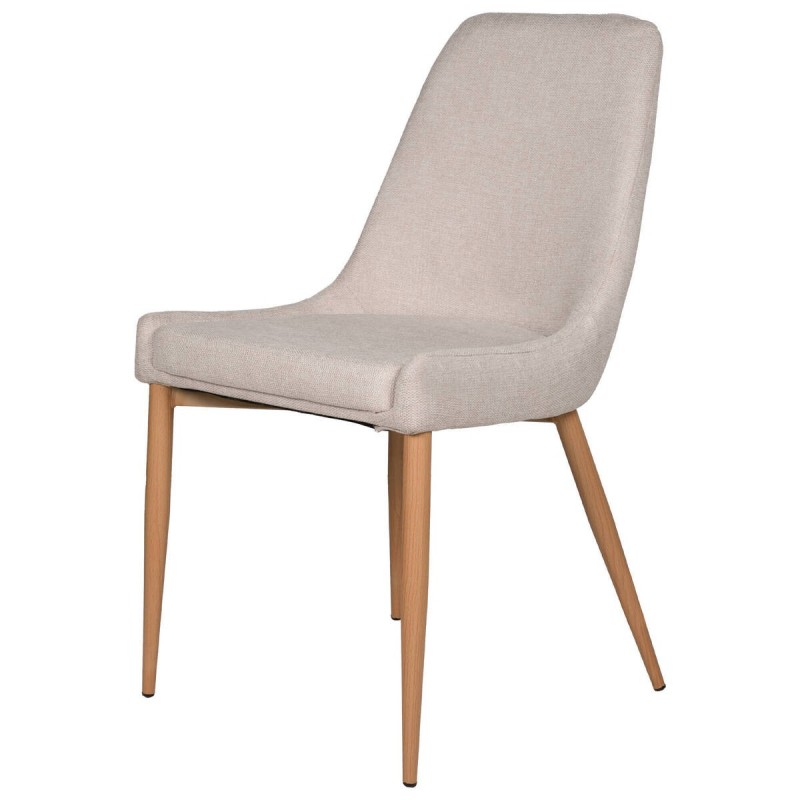 Silla evora beige con patas de hierro roble 49x58x87cm