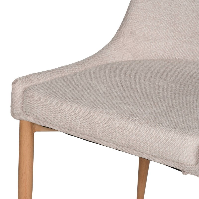 Silla evora beige con patas de hierro roble 49x58x87cm