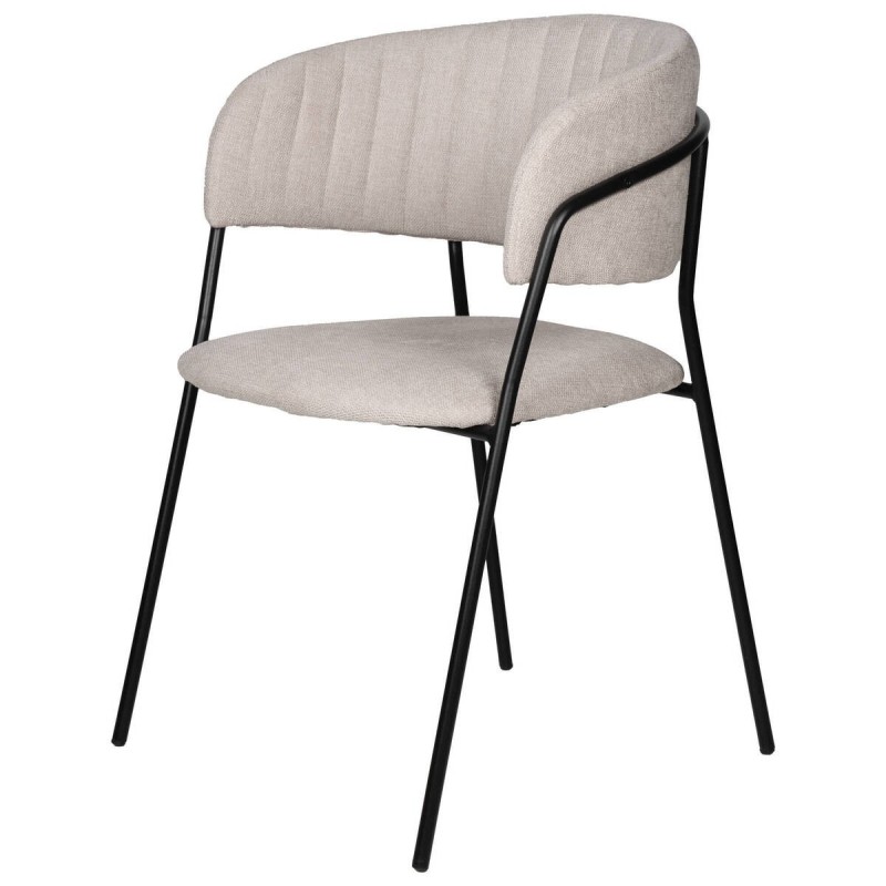 Silla livia beige estructura de metal negro 57x52x77cm