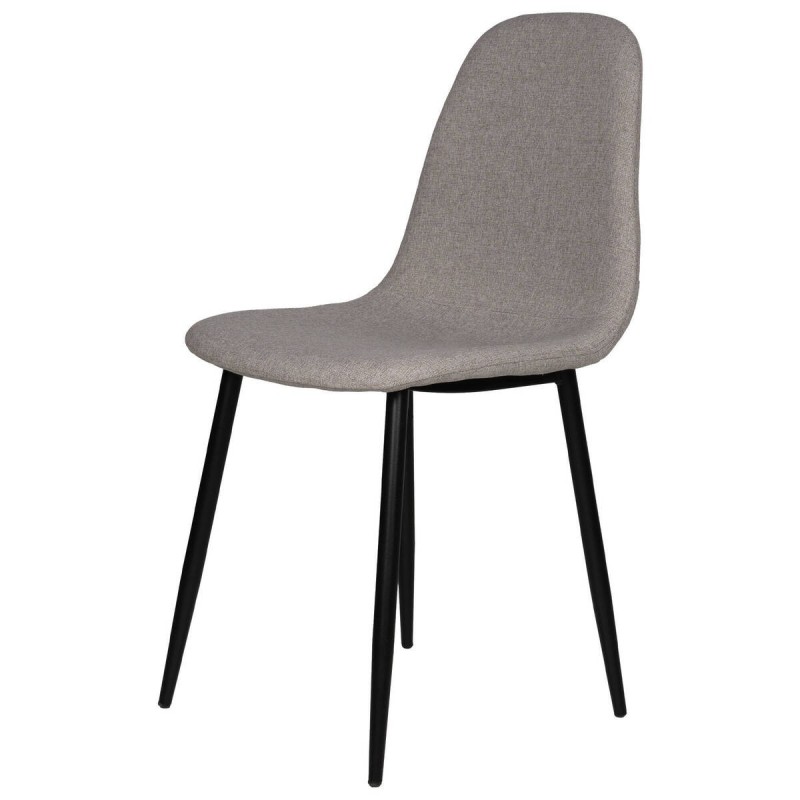 Silla nivara curvilínea gris con patas de hierro 45x55x86cm