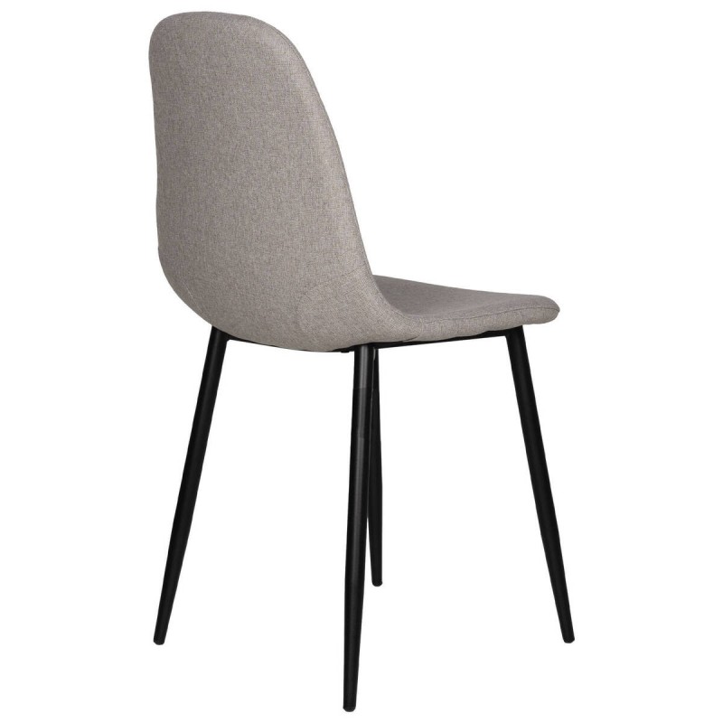 Silla nivara curvilínea gris con patas de hierro 45x55x86cm